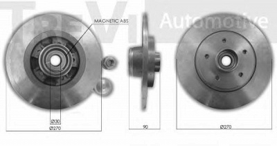 TREVI AUTOMOTIVE wb2290 -  Комплект подшипника ступицы колеса